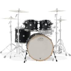Drum Kits DW Design Series 4-Piece Shell Pack Black Satin