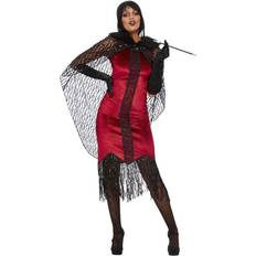 Smiffys deluxe vampire flapper costume, red size l