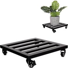 Indoor Plant Stands Yes4All Idzo Square Metal Plant Caddy, Lockable Plant Dolly Plant Stand