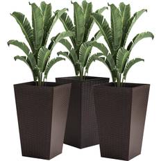 OutSunny Pots OutSunny 24"H Set of 3 Tall Garden Planters, Flower Pot