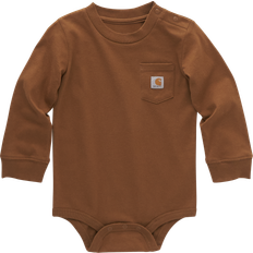 M Bodysuits Children's Clothing Carhartt Boy's Long-Sleeve Pocket Bodysuit - Brown