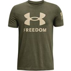 Boys T-shirts Children's Clothing Under Armour Boy's Freedom Logo T-shirt - Marine OD Green/Desert Sand