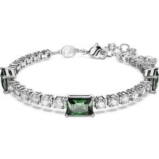 Swarovski Matrix Tennis Bracelet - Silver/Green/Transparent