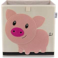 Polyester Aufbewahrungskörbe Lifeney aufbewahrungsbox kinderzimmer schwein beige 33x33x33cm