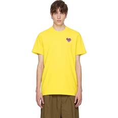 Moncler Men T-shirts Moncler Yellow Embroidered T-Shirt