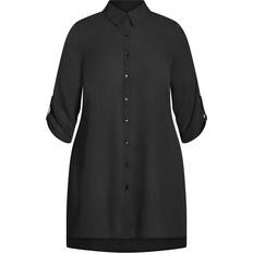 Avenue Clothing Avenue Longline Blouse Plus Size - Black