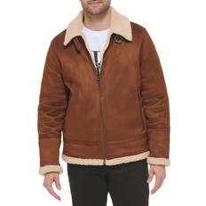 Calvin Klein Men's B-3 Faux Shearling Jacket, Cognac