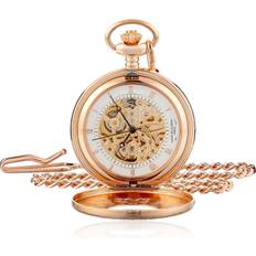 Pocket Watches Charles-Hubert, Paris Rose Gold-Plated Mechanical Pocket