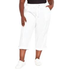 Avenue Pants & Shorts Avenue Cotton Roll Up Capri - White