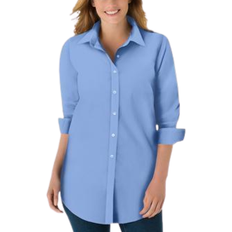 Woman Within Perfect Long Sleeve Shirt Plus Size - French Blue