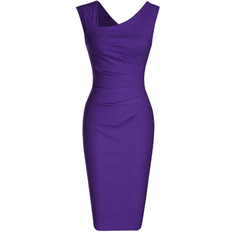 Women's Retro Sleeveless Bodycon Dress - Purple