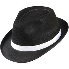 Herren Hüte Horror-Shop Gangster Hut mit weißem Hutband als Kostümzubehör