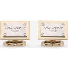 Dolce & Gabbana Bijoux Manschettenknöpfe mit-Logoplakette Gold male