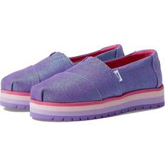 Toms Kids Youth Purple 's Glimmer Twill Alp Platform Alpargatas Shoes