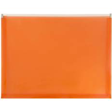 Jam Paper Envelopes & Mailers Jam Paper Plastic Envelopes with Zip Closure Letter Booklet 9 3/4 x 13 Orange 12/Pack