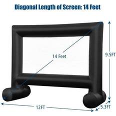Projector Screens Goplus Inflatable Movie Projector Screen 14Ft