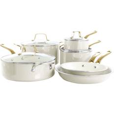 Dishwasher Safe Cookware Sets Martha Stewart Lockton Premium Enameled Linen Cookware Set with lid 10 Parts