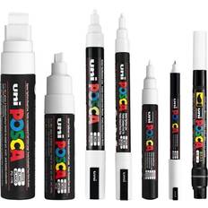 Posca Black & White - Fine to Medium Set of 8 Pens (PC-5M, PC-3M, PC-1M, PC-1MR)