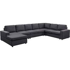 6 Seater Sofas Lilola Home Tifton Collection Sectional Sofa 146.5" 6 Seater