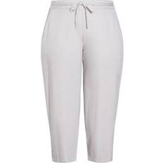 Evans Pants Evans Linen Blend Crop Trouser - Grey