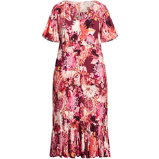 Avenue Long Dresses Avenue Sasha Flutter Sleeve Maxi Dress Plus Size - Pink Dahlia