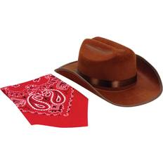 Headgear Aeromax Brown cowboy hat and bandana set