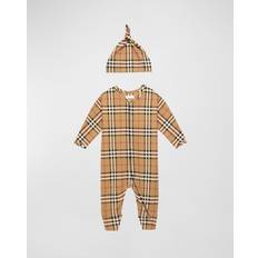 Other Sets Children's Clothing Burberry Kids Baby Check onesie and hat set multicoloured
