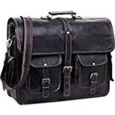 Black leather messenger bag for men & satchel bags for men handmade vintage