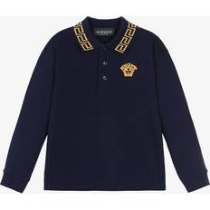 Versace Children Glasses Versace Boys Navy Blue & Gold Cotton Polo Shirt 8 year