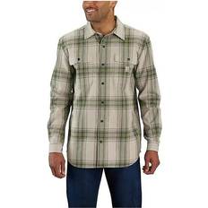 Carhartt M - Men Shirts Carhartt Men's Loose Fit Heavyweight Flannel Long-Sleeve Plaid Shirt Chive