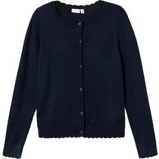 Cardigans Name It Kid's Long Sleeved Knitted Cardigans - Dark Sapphire