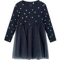 Jersey Kinderbekleidung Name It Glitzer Dress - Dark Sapphire