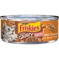 Cats Pets Friskies extra gravy chunky wet cat food with chicken gravy