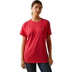Ariat Equestrian T-shirts Ariat Rebar Heat Fighter T-Shirt Teaberry/Alloy Women's Clothing Pink