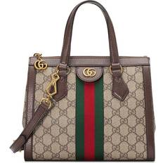Gold Bags Gucci Ophidia Small GG Tote Bag - Beige/Ebony GG