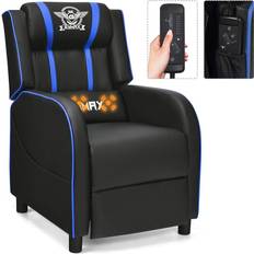 Gymax Gaming Recliner Chair (Blue)