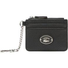 Lacoste Women's Snap Hook Grained Leather Card Holder - Black
