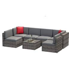 Aoxun 8-Pieces Patio Furniture Outdoor Lounge Set