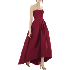 Alfred Sung Strapless High-Low Maxi Dress - Burgundy Red