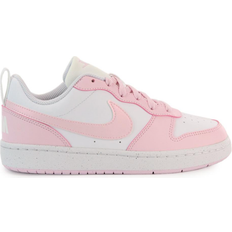 Imitert skinn Barnesko Nike Court Borough Low Recraft GS - White/Pink Foam