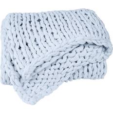 Becky Cameron Chunky Knit Blankets Blue (149.9x119.4)