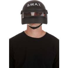 Helme SWAT Fancy Dress Costume Visor Adult Helmet Gray/White