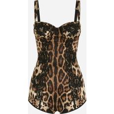 Dolce & Gabbana Silk balconette lingerie bodysuit with leopard-print lace details leo_new 4B