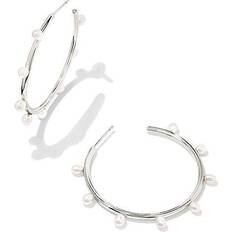 Kendra Scott Earrings Kendra Scott Leighton Pearl Hoop Earrings Silver/White