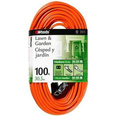 Woods 100 ft. 16/2 SJTW Outdoor Light-Duty Extension Cord, Orange