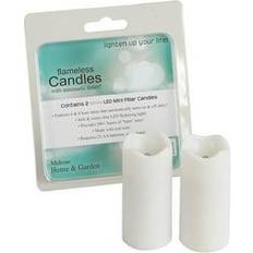 Candles & Accessories Melrose 1.5" 3" White Mini Pillar Set LED Candle