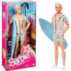 Barbie doll and doll house Barbie The Movie Ken Doll Wearing Pastel Pink & Green Striped Beach Matching Set HPJ97