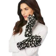 Women Mittens Women's Fleece Gloves by Accessories For All in Black Graphic Spots