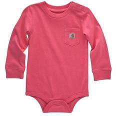 Carhartt Kid's Long-Sleeve Pocket Bodysuit - Pink Rose
