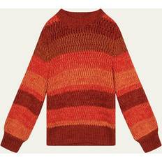 S Knitted Sweaters Children's Clothing Girl's Gradient Wool Knit Sweater, 6-14 X04-CRIMSON ORANG